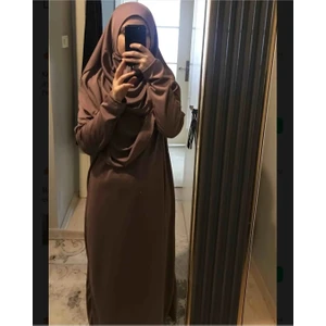 Zehranaz Namaz Elbisesi Capiçino Renk Fermuarlı Namaz Elbisesi2