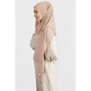Flora Tekstil Krep Şifon Şal Bej 210X 75 FLR241433
