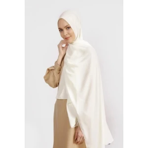 Flora Tekstil Krep Şifon Şal Beyaz 210X 75 FLR241433