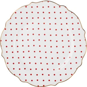 New Romantic Puantiyeli Pasta Tabağı 21 cm Kırmızı