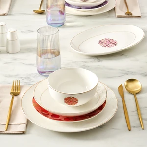Bone Collection Aria 56 Parça 12 Kişilik Yemek Takımı Gold