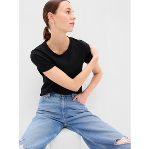 Kadın TRUE BLACK V2 2 %100 Pamuk Vintage Bisiklet Yaka T-Shirt