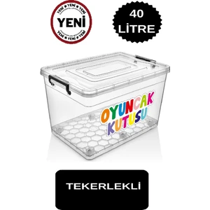 Tekerlekli Oyuncak Saklama Kutusu 40 Lt Düzenleyici Çocuk Odası Dolap Içi Oyuncak Saklama Kabı büyük boy