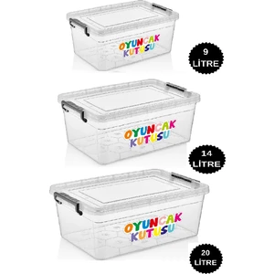 Oyuncak Saklama Kutusu 9 Lt + 14 Lt + 20 Lt 3 Lü Set Düzenleyici Çocuk Odası Oyuncak Saklama Kabı büyük boy