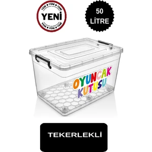 Tekerlekli Oyuncak Saklama Kutusu 50 Lt Düzenleyici Çocuk Odası Dolap Içi Oyuncak Saklama Kabı büyük boy