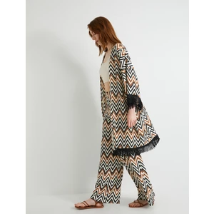 Midi Kimono Püskül Detaylı