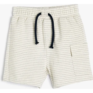 Şort Cepli Beli Bağlamalı Cep Detaylı Pamuklu