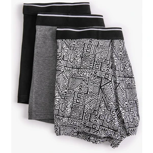 3'lü Boxer Seti Geometrik Baskılı Çok Renkli