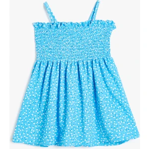 Elbise Çiçekli Askılı Gipe Detaylı