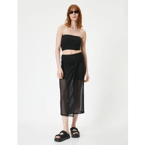 Midi Tül Etek Normal Bel Drapeli