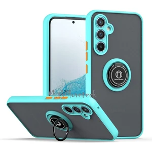 M.TK Moveteck Samsung Galaxy A25 Kılıf Kamera Korumalı Arkası Mat Renkli Tuşlu Yüzüklü Standlı Military Tank Zırh