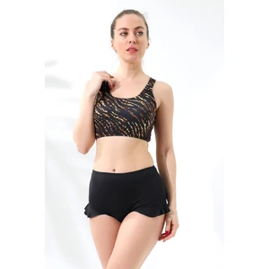 Aykum,yüksek Bel Badi Bikini Takımı Fırfırlı Alt Kısmı Astarlı