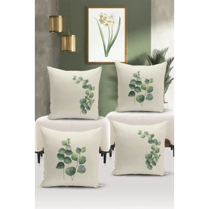 Bertille Home Flower/vintage Serisi Çift Tarafı Dijital Baskılı  4'lü Kırlent Kılıfı Seti  (Cushion Cover Set)