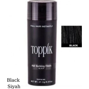 siyah (black) Dolgunlaştırıcı Saç Fiberi Saç Tozu Topik 27.5 gr TARAK HEDİYELİ