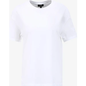 Beyaz Kadın Bisiklet Yaka Basic T-Shirt F4Sl-Tst0722