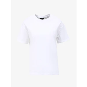Beyaz Kadın Bisiklet Yaka Basic T-Shirt F4Sl-Tst0359