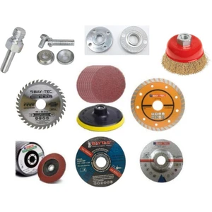 11'li Taşlama ve Kesme Disk Seti ve Bağlantı Aparatları