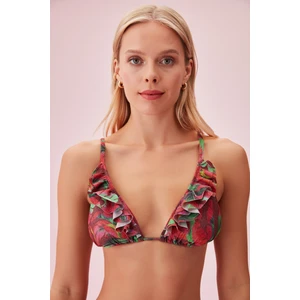 Fırfırlı Üçgen Bikini Üst