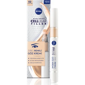 NIVEA Hyaluron Cellular Filler 3in1 Renkli Orta Ton Göz Bakım Kremi 4ml, Göz Altı Kapatıcısı