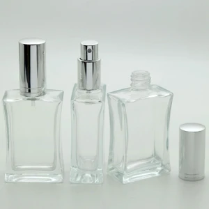 Boş Parfüm Şişesi 50 ml (5 Adet) Gri Kapak Metal Valf Içbükey Boş Şişe