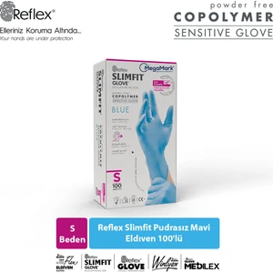 Slimfit Pudrasız Mavi Eldiven S Beden 100'lü