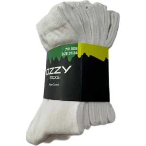 Ozzy Socks 5 Çift Beyaz Renkli Pamuklu Çocuk Uzun Soket Çorap