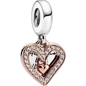 Asaf Accessory Işıltılı El Yapımı Kalp Şeklinde Sallantılı Charm