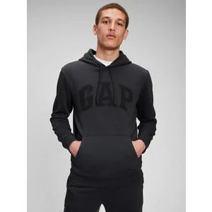 Erkek Siyah Gap Logo Kapüşonlu Sweatshirt