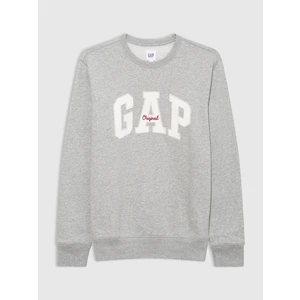 Erkek Gri Gap Logo Bisiklet Yaka Sweatshirt