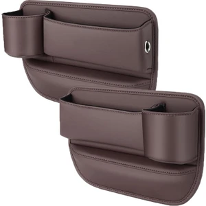 2 Adet Zenines Bardaklık Boşluk Torbası, Araç Deri Bardaklık Boşluk Torbası, Oto Koltuğu Boşluk Doldurucu, Sürücü Koltuğu+Yolcu Koltuğu (Yurt Dışından)