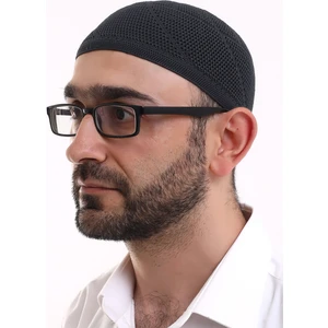 İhvan Online Dantel Pamuklu Triko Makine Örme Takke Siyah