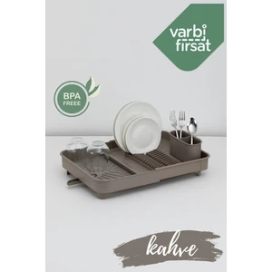 Açılır Kapanır Sürgülü Tabaklık Bulaşıklık Bulaşık Sepeti Kurutmalık / Kahve