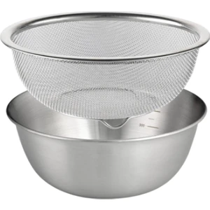 304 Paslanmaz Çelik Kevgir, Karıştırma Kasesi, Pirinç Yı Kasesi Kevgir Yiyecek 18CM (Yurt Dışından)