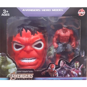Kırmızı Hulk Figür ve Maske Set Yeni Model Hulk Oyuncak Figür Işıklı Maske - Tuka
