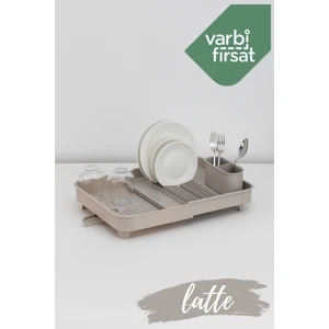 Açılır Kapanır Sürgülü Tabaklık Bulaşıklık Bulaşık Sepeti / Latte