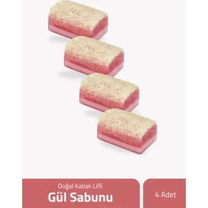 The Touch By Seda Altın Doğal Kabak Lifli Gül Sabunu 100 Gr X 4 Adet