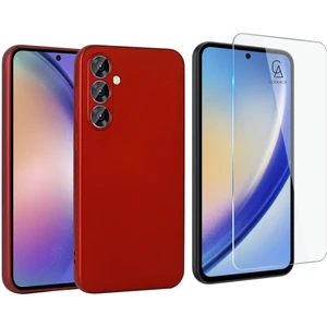 Samsung Galaxy A55 5g ile Uyumlu Kılıf Soft Yumuşak Telefon Kılıfı ve Temperli Cam Ekran Koruyucu