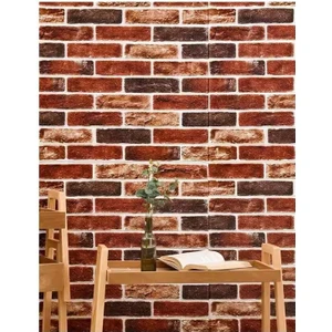 Renkli Duvarlar 70X70CM 1 Adet Silinebilir Yapışkanlı Çok Renkli Tuğla Desen Salon Şömine Duvar Kağıdı Paneli NW149