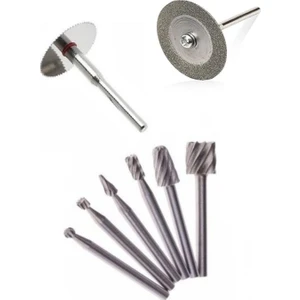Dremel Proxxon Banco Grinder Uyumlu Ahşap Oyma Elmas Kesici Mini Kesici 10LU Hobi Seti