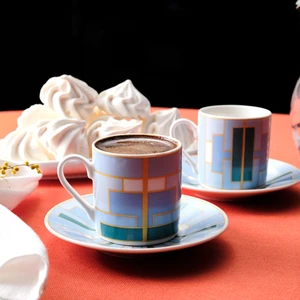 Kiva Mavi 2 Kişilik Kahve Fincan Takımı 80 ml