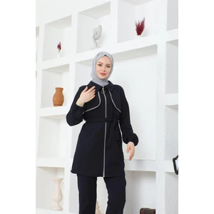 Burcu Tesettür Tesettür Bolero Detaylı Scuba Takım BRC1305-1 Laci