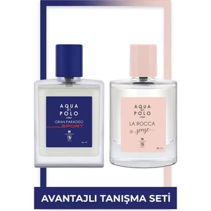 Aqua Di Polo 1987 EDP Parfüm Seti – La Rocca Sense Çiçeksi & Gran Paradiso Sport Ferah, 2×50 ml Unisex Lüks Hediye Kutusu