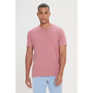 AC&Co / Altınyıldız Classics Erkek Gül Kurusu Slim Fit Dar Kesim Modal Bisiklet Yaka Yumuşak Tuşeli Esnek Basic Tişört