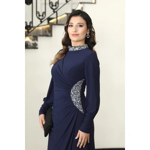 Elben Moda Lavin Taş Detaylı Abiye Elbise