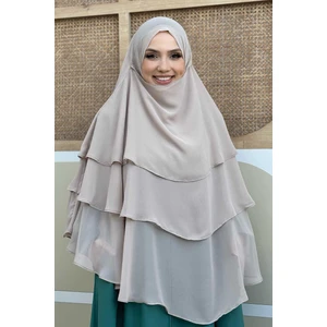 Bym Fashion Peçeli 3 Katlı Şifon Sufle Şal 6012 Taş