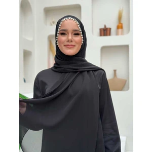 Bym Fashion 2028 Incili Şal Siyah
