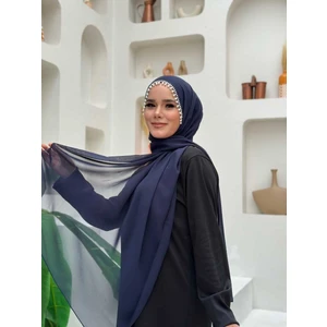 Bym Fashion 2028 Incili Şal Lacivert
