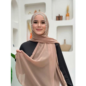Bym Fashion 2028 Incili Şal Vizon