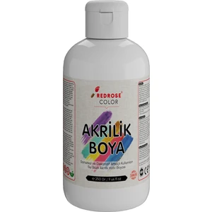 Red Rose Beyaz Akrilik Boya 250GR Sanatsal, Dekoratif, Hobi Amaçlı, Canlı Renkler