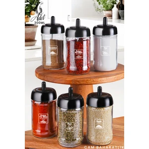 Kitchen Life 6 Adet Kapağı Kendinden Kaşıklı Baharatlık Seti - 300 ml